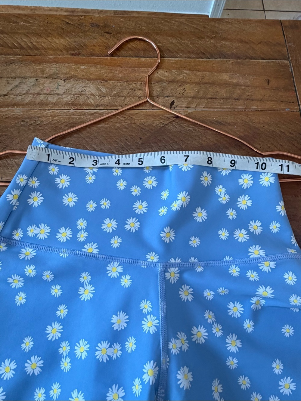 Aqua Light Blue Floral High-Waist Leggings - Picture 6 of 9